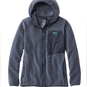 L.L.BEAN Women's Gunmetal Grey Mountain
Classic Recycled Fleece Hooded Jacket